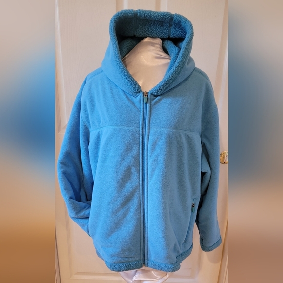 LADIES LANDS' END FLEECE‎ BLUE COAT (sz x-lg) - Picture 1 of 5